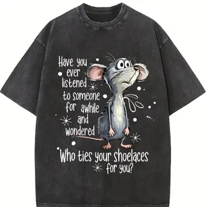 Comfort Colors Funny Mouse Quote T-Shirt, Sarcastic Animal Sublimation, Who Ties Your Shoelaces Shirt Design, Snarky Humor Clipart, Casual Wear, Unisex Design