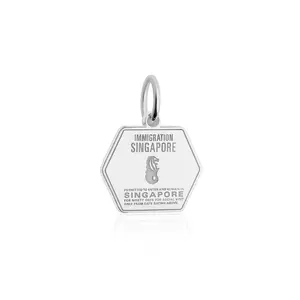 Singapore Passport Stamp Charm Silver
