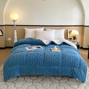 PureWeav Luxury Taffeta Duvet Comforter Double Sided Machine Washable Taffeta Face B Milk Velvet Comfortable Fashion Bedding King Size