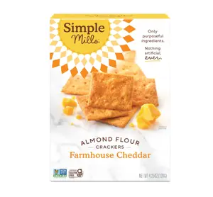 Simple Mills Almond Flour Crackers, Farmhouse Cheddar - Gluten Free, Healthy Snacks, 4.25 Ounce (Pack of 1)