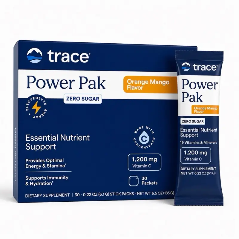 Trace Power Pack Electrolytes Energy 1,200 mg vitamin C Suero Vitaminado - 19 Vitamins and Minerals Supplement for Optimal Support and Hydration - Healthcare