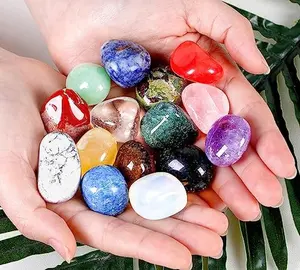 DUQGUHO 15 Pcs Natural Crystals Bulk Tumbled Stones Polished Irregular Quartz Crystal Set Chakra Colored Rocks Gemstones Vase Filler Landscape Bottom Decoration Reiki Beginners Decoration