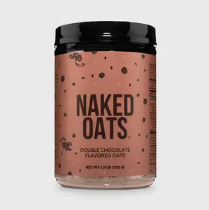 Naked Double Chocolate Protein Oats | Gluten-Free Rolled Oats for Lean Muscle Support & Optimal Digestion Beverage - 20g Protein, 7g Fiber, 1g Sugar