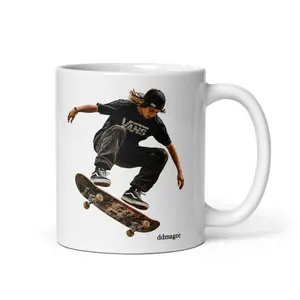 DDMagee's Skateboard White glossy mug