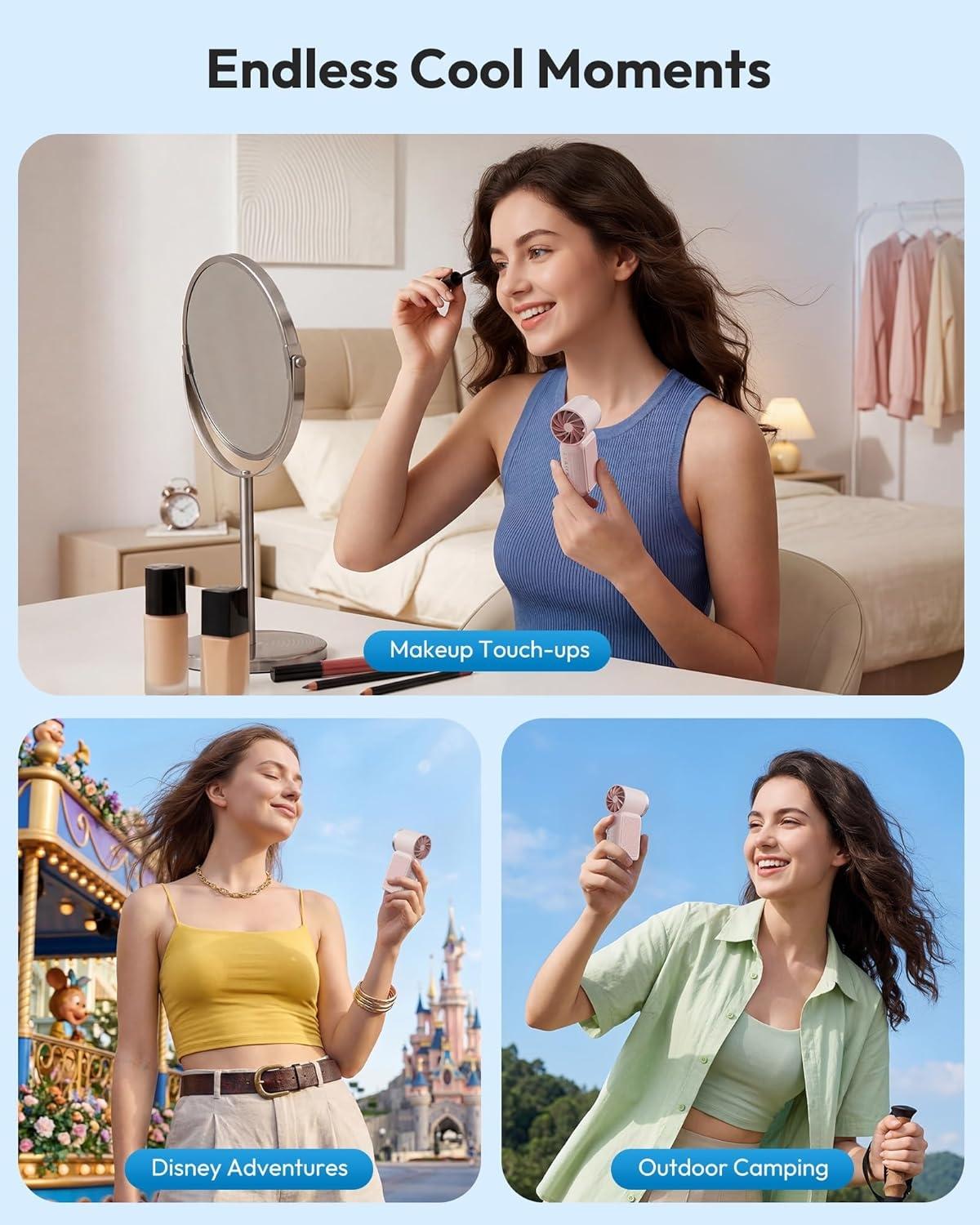 Portable Handheld Turbo Fan — Pocket-Sized with 6 Adjustable Wind Speeds and LED Display | The Ideal Choice for Travel, Outdoors, and Commuting