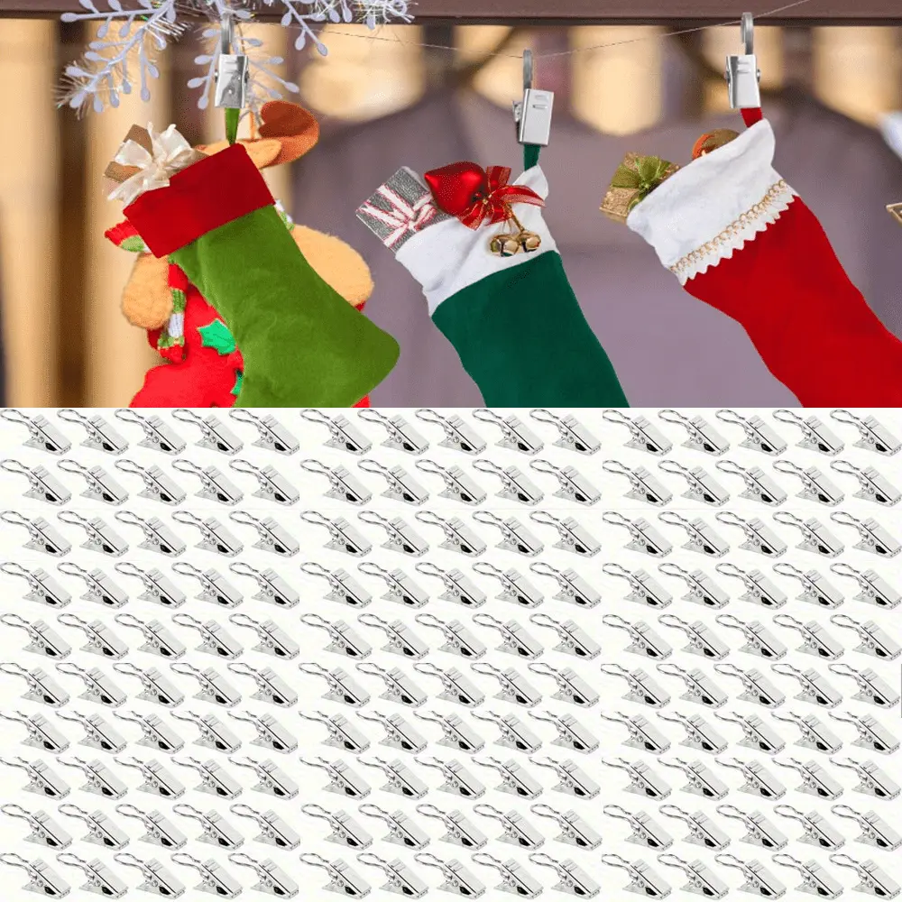  Pack of 150 Curtain Clips, Curtain Clips with Hooks, small clip for hanging Christmas decorations, Multifunctional Curtain Clip for Bedroom, Bathroom, Home Decoration