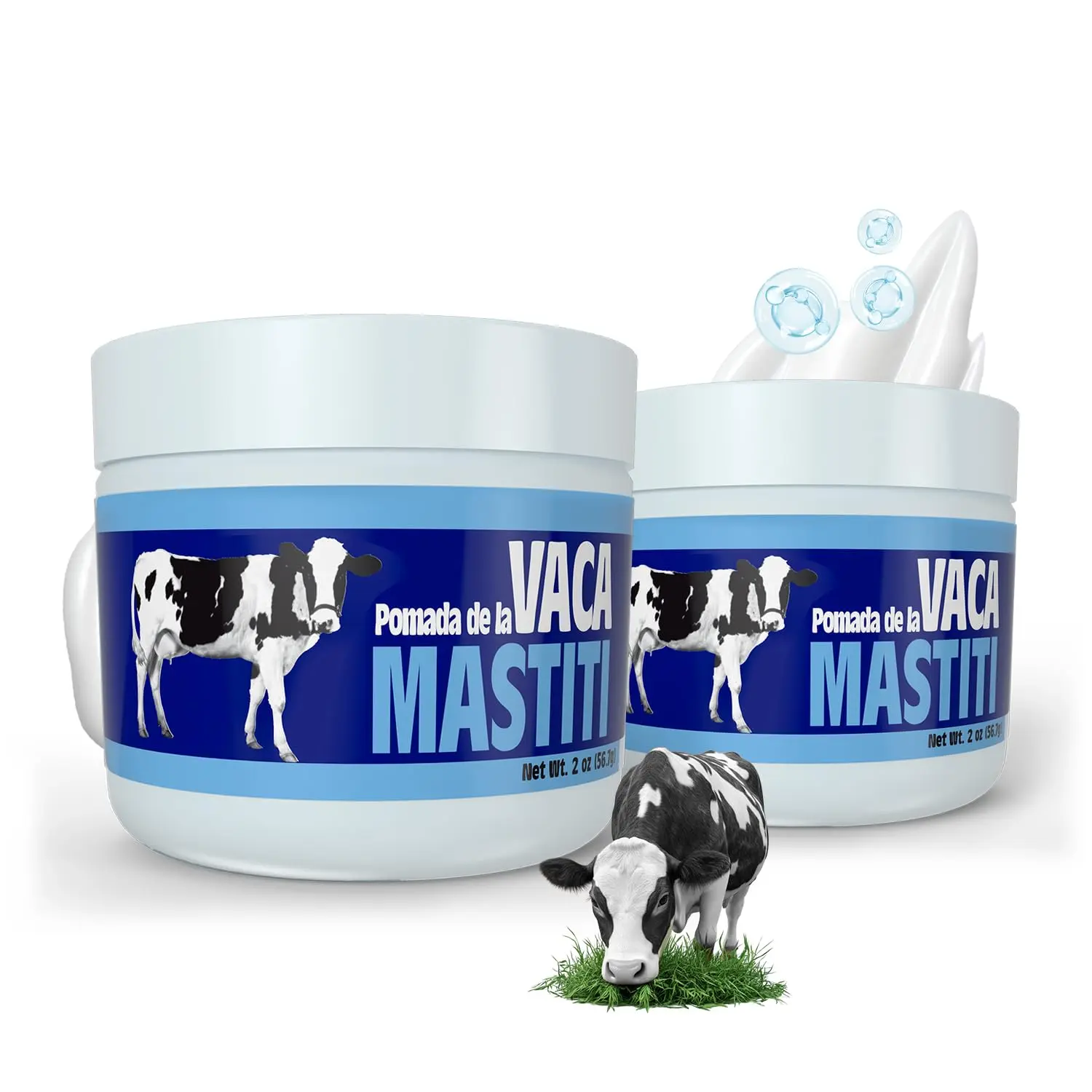 Pomada de la Vaca Mastiti Gentle Ointment, Intensive Hydrating Body Care Cream for Dry, Sensitive Skin and Breastfeeding Support, 2 Oz (2-Pack), Selfcare