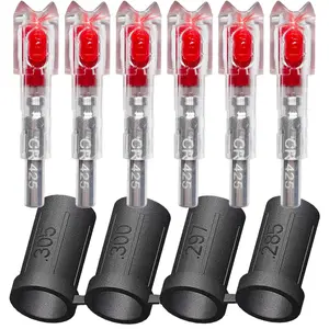 sntxmy 3/6-Pack Crossbow Lighted Nocks Red with 4 Sizes .285/.297/.300/.305” Bushings Durable LED Arrow Nocks for Hunting Target Practice Outdoor