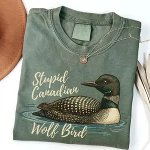 Stupid Canadian Wolf Bird Gildan Sweatshirt, Hockey Romance Fan Gift, Team Hollanov Tee, Sarcastic Animal Graphic Tee, Game Day Shirt, Gift for Her