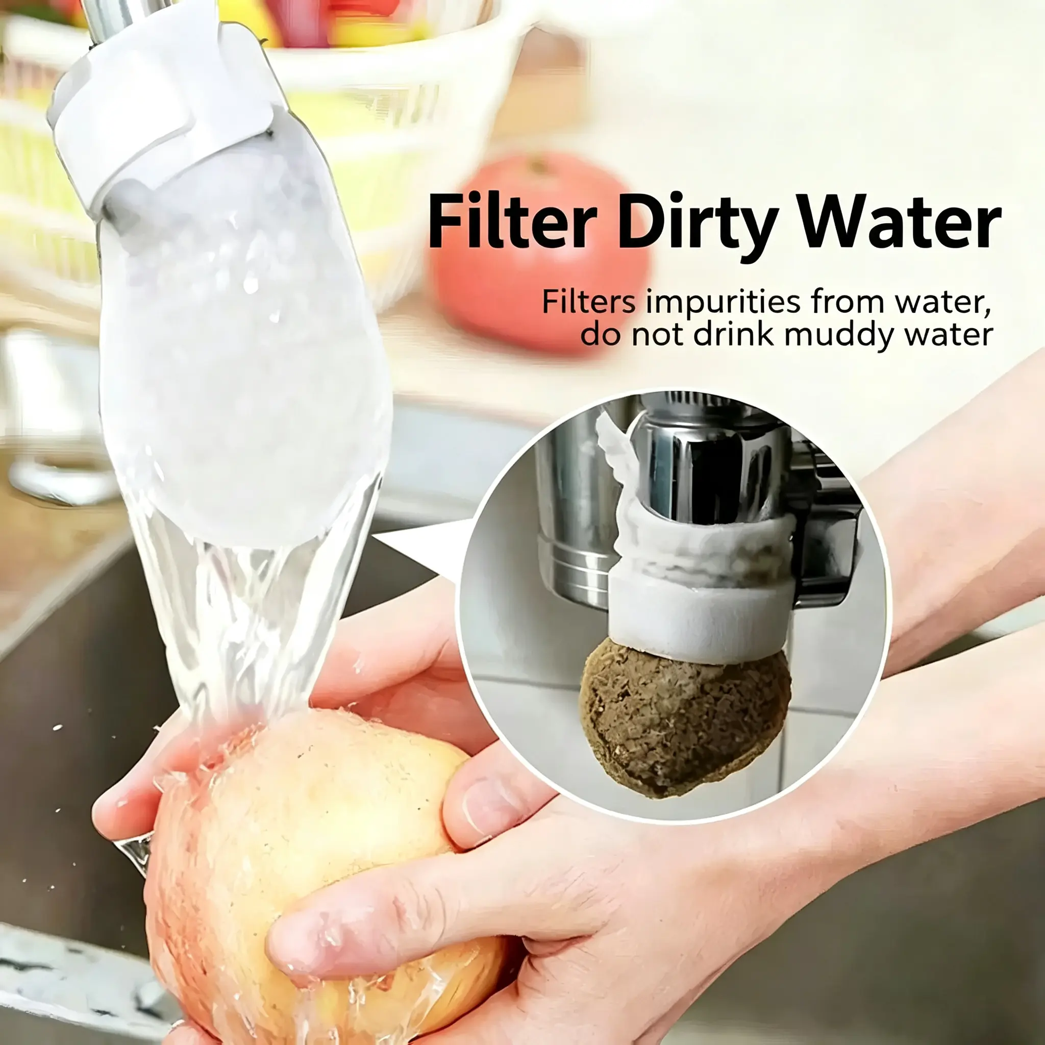 [Fits Faucets < 1"]50 faucet filter bags for filtering tap water, spring water, rust, and impurities; universal fit with splash guard design.