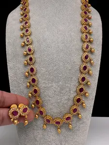 Premium Matte Ethnic Stone Long Necklace