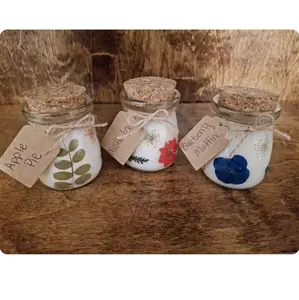 Pressed Flower Candle/Soy Candle/3 pack 3 oz candles/Decor