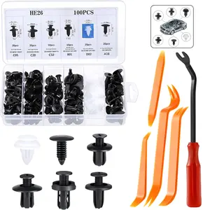 400-Piece Car Clip Fastener Repair Kit with Removal Tool - Includes Trim Panel Clips & Rivets for Door and Fender - Portable Quick Fix Set