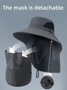 Unisex Summer Fishing Hat, High-Quality Outdoor Sun Protection Cap, Large Brim UV Protection, Suitable for Hiking, Climbing, and Fishing