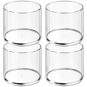 MaxGear Round Pen Holder 4 Pack Acrylic Cylinder Container, Pencil Holder for Desk Pen Cups for Utensil Makeup Brush, Clear Stationery Organizer for School Home Supplies Office Desk Accessories