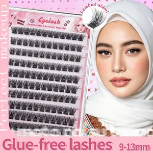 120Pcs No-Glue Lashes 9-13mm C Curl Natural Lash Clusters,DIY wispy Lashes,at home or On-the-Go,Individual Lash Clusters,False Eyelashes