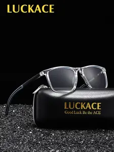 LUCKACE, Classic Anti Blue Light Reading Glasses Sports Style Secondary Footnotes Anti Slip/Anti Drop PC Ultra Light Durable Box Glasses Clear Vision Multiple Degree Options Male Female High-definition Reading Glasses Lightweight Durable Glasses