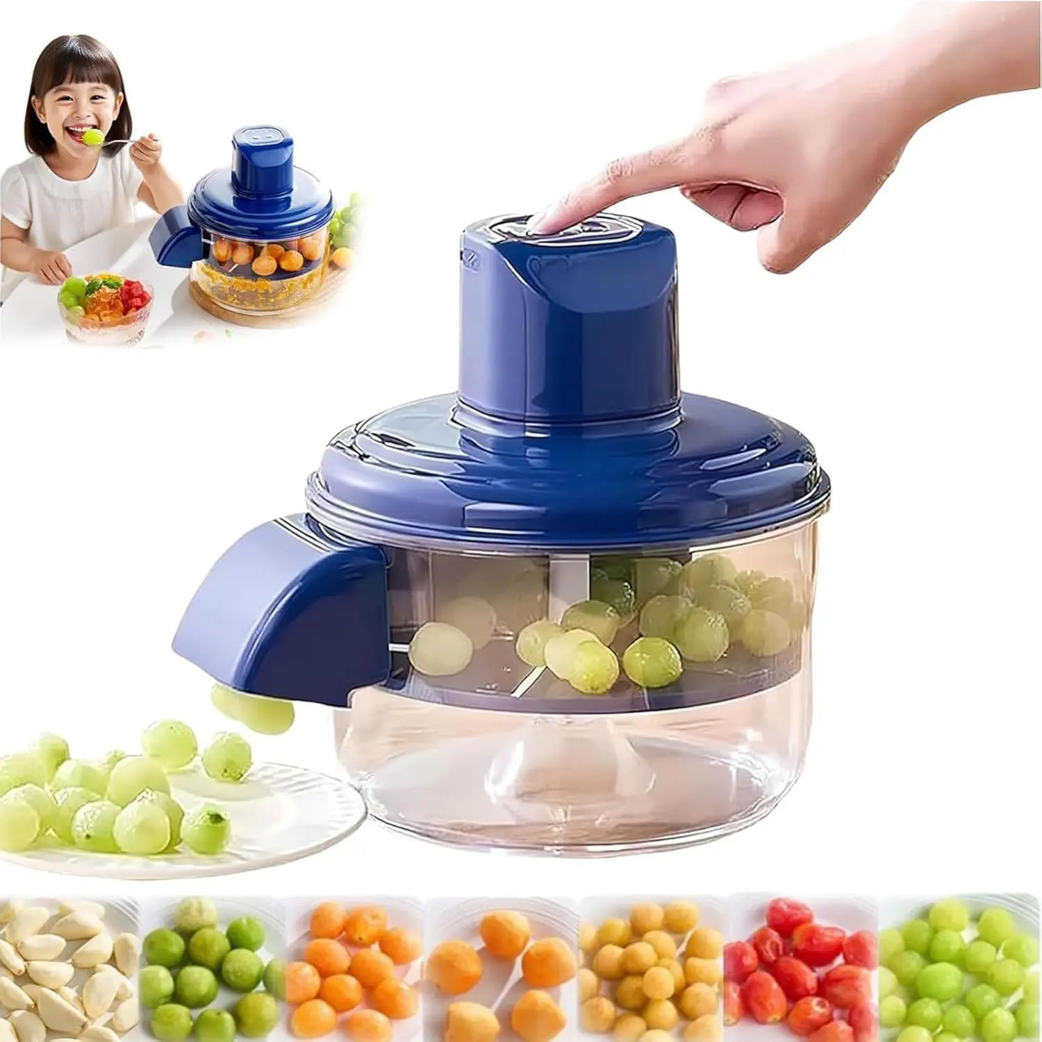 Automatic Fruit Garlic Peeler - Electric Grape Peeler with 50W Motor, Stainless Steel Blade, USB Rechargeable, Detachable Parts, Compact & Lightweight for Kitchen Prep, Homemade Jam & Healthy Snacks