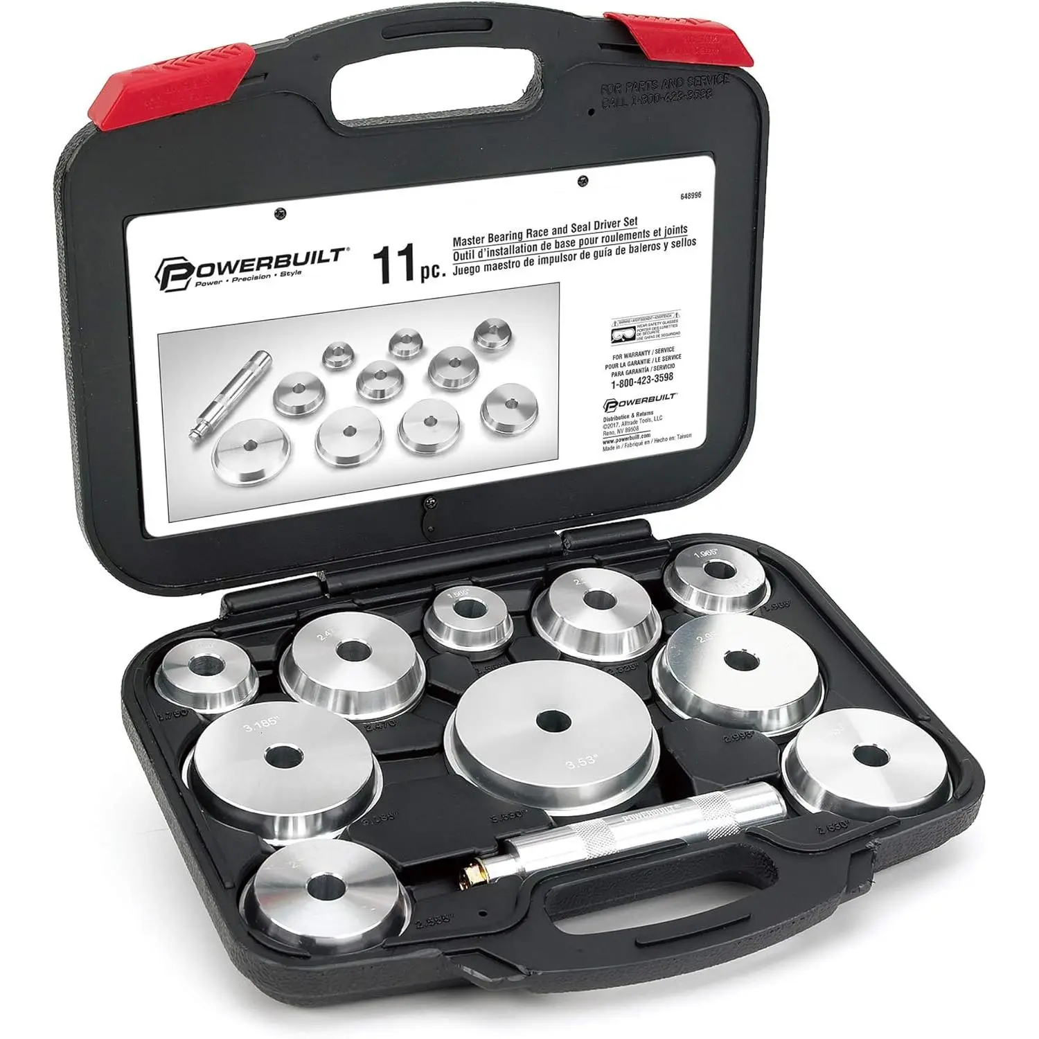 11 Piece Master Bearing Race and Seal Driver Tool Set, Bearing Press Kit, Seal Installer Bearing Driver Kit for Bearing Installation, Storage Case - 648996