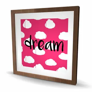 Begin Home Decor C1FM2424Q2GPS9 24 x 24 in. Dream - Framed Matted Print Wall Art for Children Bedroom Decor