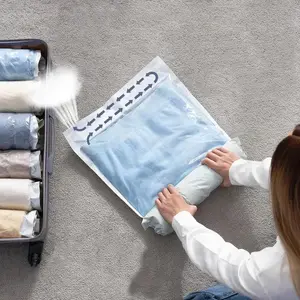 Travel Compression Bag, 6 Counts/set Transparent Travel Compression Bag, Clothes Storage Bag, Travel Packing Cubes, Clothes Organizer, Home Organizer for Travel, Travel Essentials, Travel Accessories