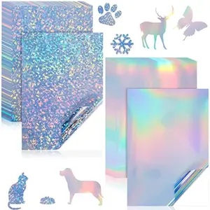 A4 Laser Adhesive Sticker Paper, 50pcs Waterproof Tear-resistant Holographic Finish Sticker Paper, Office Stationery & Supplies
