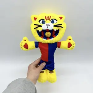 2026 Football Club Mascot 31cm Yellow Cat Plush Stuffed Animal Doll Soft Toy For Football Fans Adults Collection Souveni #YYC