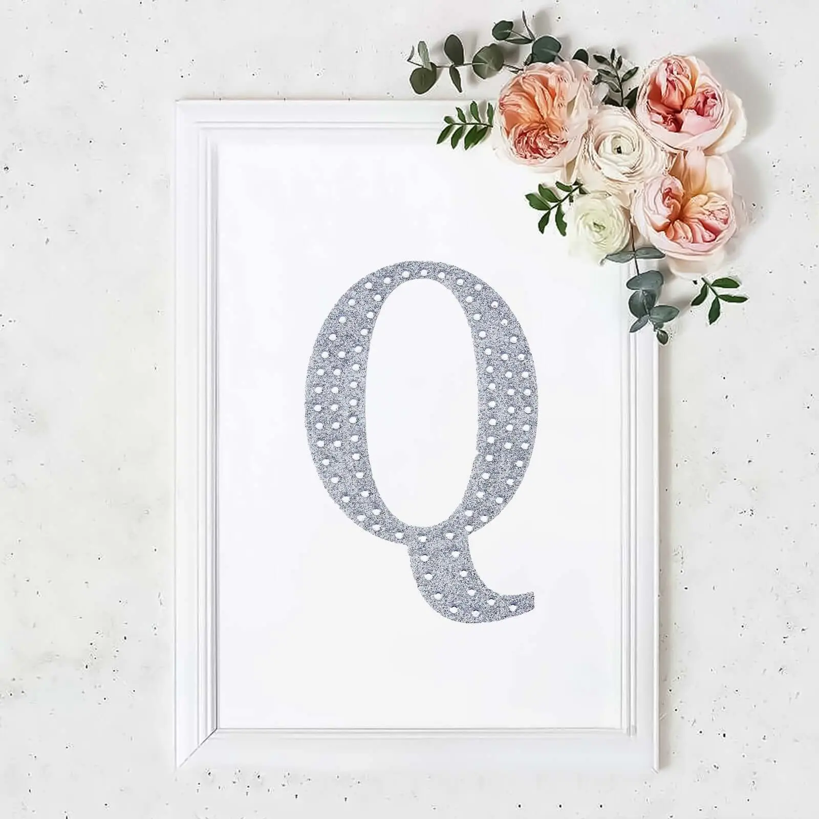 8" Silver Rhinestone Alphabet "Q" Decal Stickers, Glitter Adhesive DIY Craft Embellishments for Scrapbooking (Toys & Hobbies), Decal Sticker