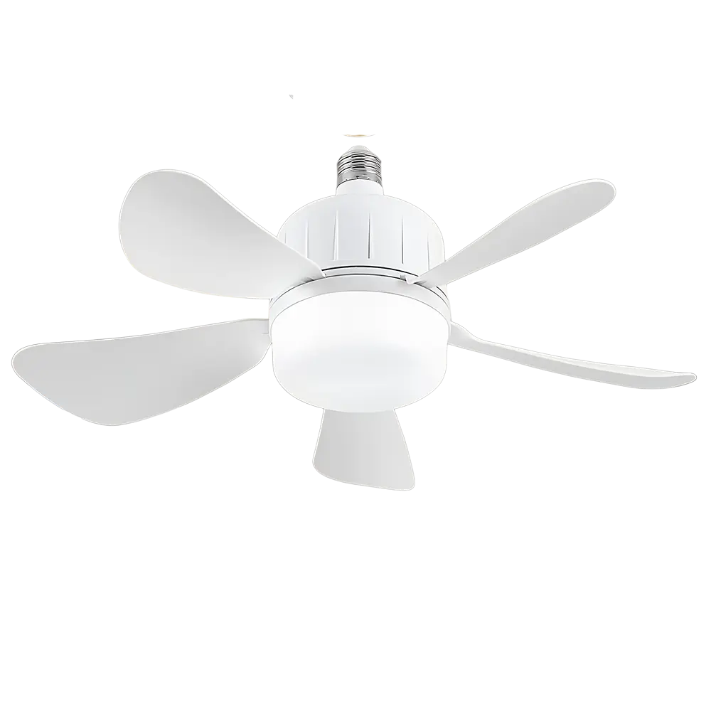 Socket Fan Light with Remote Dimmable LED Ceiling Fans 3000K-6000K Screw-in Socket Fans White Replacement for Kitchen Garage Bedroom light bulb screw colorful