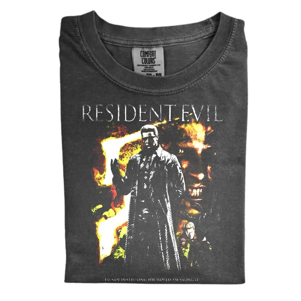 The Resident Evil 5 Wesker Fire Comfort Color Shirt, Y2K Vintage Horror Game Shirt, Retro Resident Evil Gaming Shirt, Gift for Men, Gift for Women, Crew Neck T-shirt, Trending T-shirt