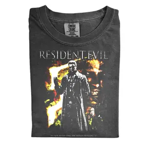 The Resident Evil 5 Wesker Fire Comfort Color Shirt, Y2K Vintage Horror Game Shirt, Retro Resident Evil Gaming Shirt, Gift for Men, Gift for Women, Crew Neck T-shirt, Trending T-shirt