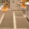 IM HOME Waffle Bath Mat Rugs 1/2/3 Piece, Boho Woven Modern Carpet, Absorbent Bathroom Rugs, Soft Washable Bath Rugs with Tassels for Bathroom, Bedroom, Kitchen, Shower, Tub,Halloween