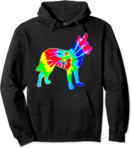 Tie Dye Dog Hippie Norwegian Lundehund Dog Pullover Hoodie - Rosazamorap Shop 24B08R28Y586