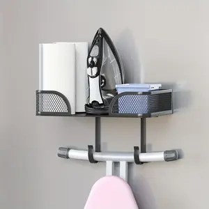 Heavy-Duty Ironing Board Holder,Space-Saving Wall Mount Organizer,Clutter-Free Laundry Room & Garage Storage,Holds Ironing Board + Tools,Minimalist Sleek Design,Easy Install for Apartments & Homes,Must-Have Laundry Room Accessories