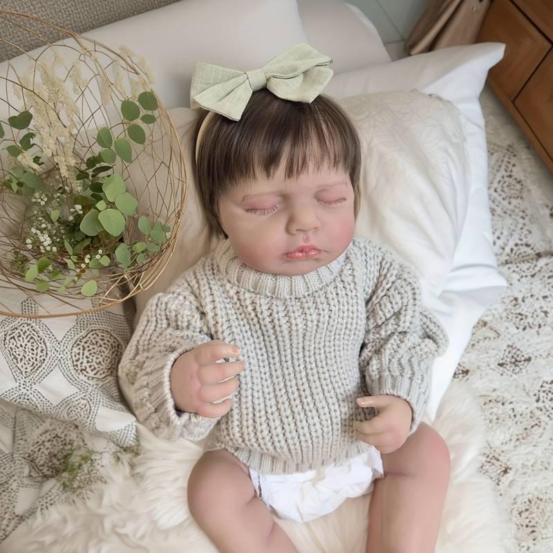 Reborn Baby Dolls Full Body Vinyl Girl 20 Inch Realistic Newborn Baby Dolls Anatomically Correct Real Looking Baby Doll with Rooted Hair