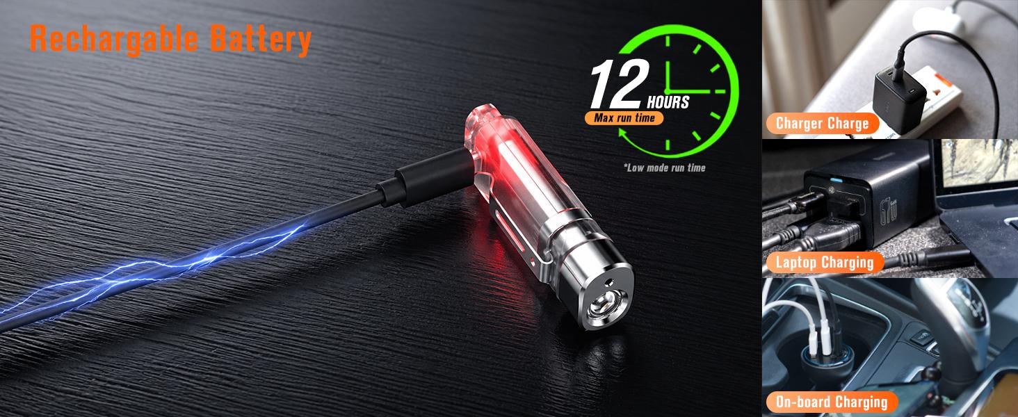 Summervibe Nicron K11 Pro Magnetic Keychain Flashlight, 550 Lumens RGB & UV Laser Light, 12H Runtime, 82M Beam, IPX4 Waterproof Rechargeable EDC Light for Outdoor Camping Emergency Use