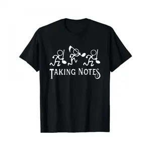 [Vintage Musical T-Shirt] Comfortable Vintage Musical T-Shirt |     Taking Notes Music Lovers Teachers Funny Summer Casual Short Sleeve