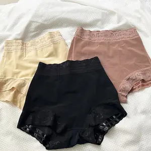 Plus Size Tummy Control Butt Lifting Pants Lace Trim Body Shaping Waist Pants Tight Pants Women