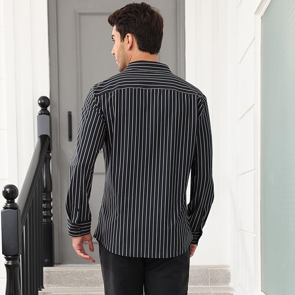 ELENCOCO Long Sleeve Thickened Stretch Shirt Longsleeves Blouse Striped Outdoorfun,Menswear,Father's Day gift,Tiktok shop deals,Gifts for him,Valentines day outfit Casual Crew Neck Casual Classy Fashion