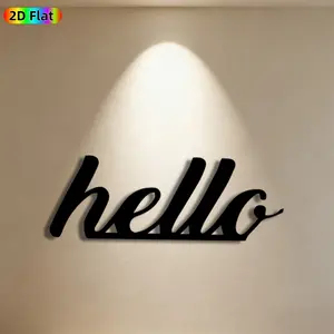 1pc Hello Metal Wall Art, Charming Hello Statue Mural, Ideal Gift for New Year, Easter, Home Decor Enthusiasts, Rust-Resistant Metal Wall Decor Wall Sculptures, Perfect for Indoor Wall & Outdoor Fence, Modern Home Enthusiasts