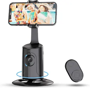 B BRAZIFY 360° Auto Face-Tracking Tripod for Seamless Recording with Gesture-Controlled Button Remote for Cellphone Accessories Selfie Smartphone