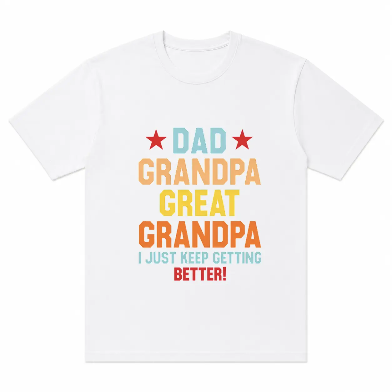 Dad Grandpa Great Grandpa Letter Print T-shirt, Family Gift Shirt, Oversized Graphic Tee Top, Black Shirt for Men, Women, Unisex, Harajuku Streetwear, Casual Sweet Wear Outfit, Father's Day Gift Idea