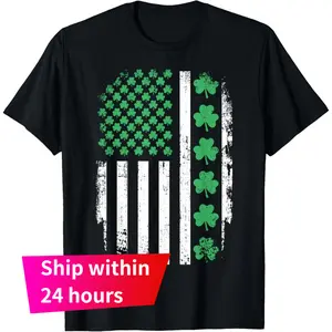 Ships within 24 hours. US American St. Patrick's Day Lucky Irish Shamrock St. Paddy Shirt. Flag with Shamrocks for St. Patrick's Day T-Shirt. The perfect holiday gift for couples.