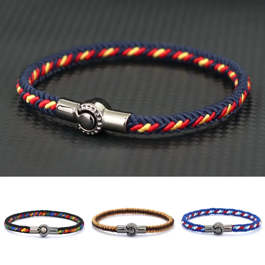 Stylish Ethnic Rope Bracelet For Men Women Handmade Weaven Wrap Braslet Bangle Magnet Buckle Pulsera Macrame Motorcycle Jewelry