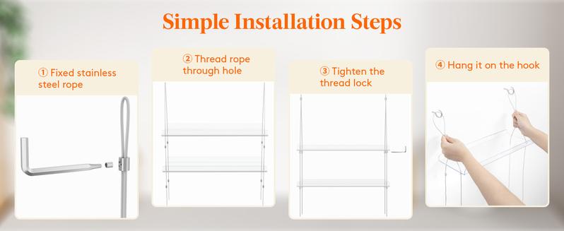 Lifewit Adjustable Acrylic Hanging Plant Shelf,   Floating Shelf,  2-4Tier Window Shelf for Indoor Herbs, Succulents & Seed Starter Home Flower