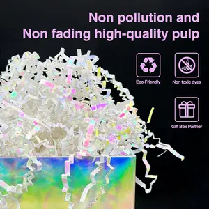 200g(7oz) crinkle paper filler grass Cushion Paper Streamer for Gift Box and Basket On Christmas Wedding Birthday Bridesmaid(Diamond White)