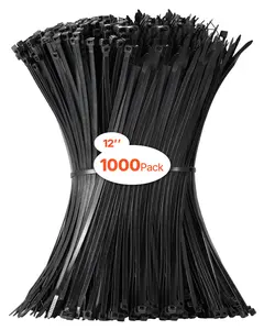 1000 Pack Cable Zip Ties 12-inch Cable Wire Ties & 50LBS High Tensile Strength 1000 Pack Cable Zip Ties 12-inch Cable Wire Ties & 50LBS High Tensile Strength
