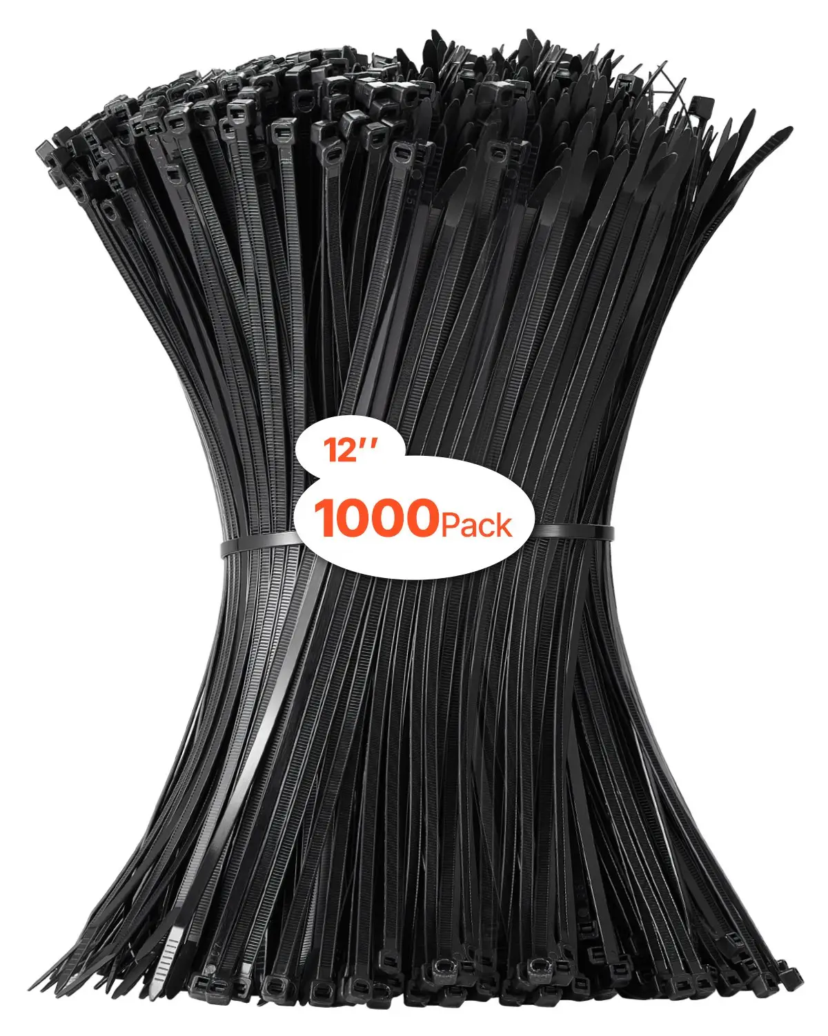 1000 Pack Cable Zip Ties 12-inch Cable Wire Ties & 50LBS High Tensile Strength