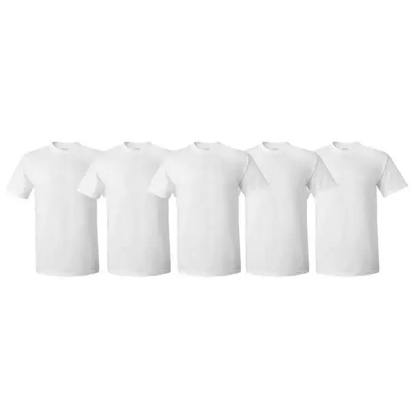 5 Pack Pro Club Men's Heavyweight Short Sleeve T-Shirt Classic Cotton pro club pro club Collar Jersey Top Menswear Tshirt