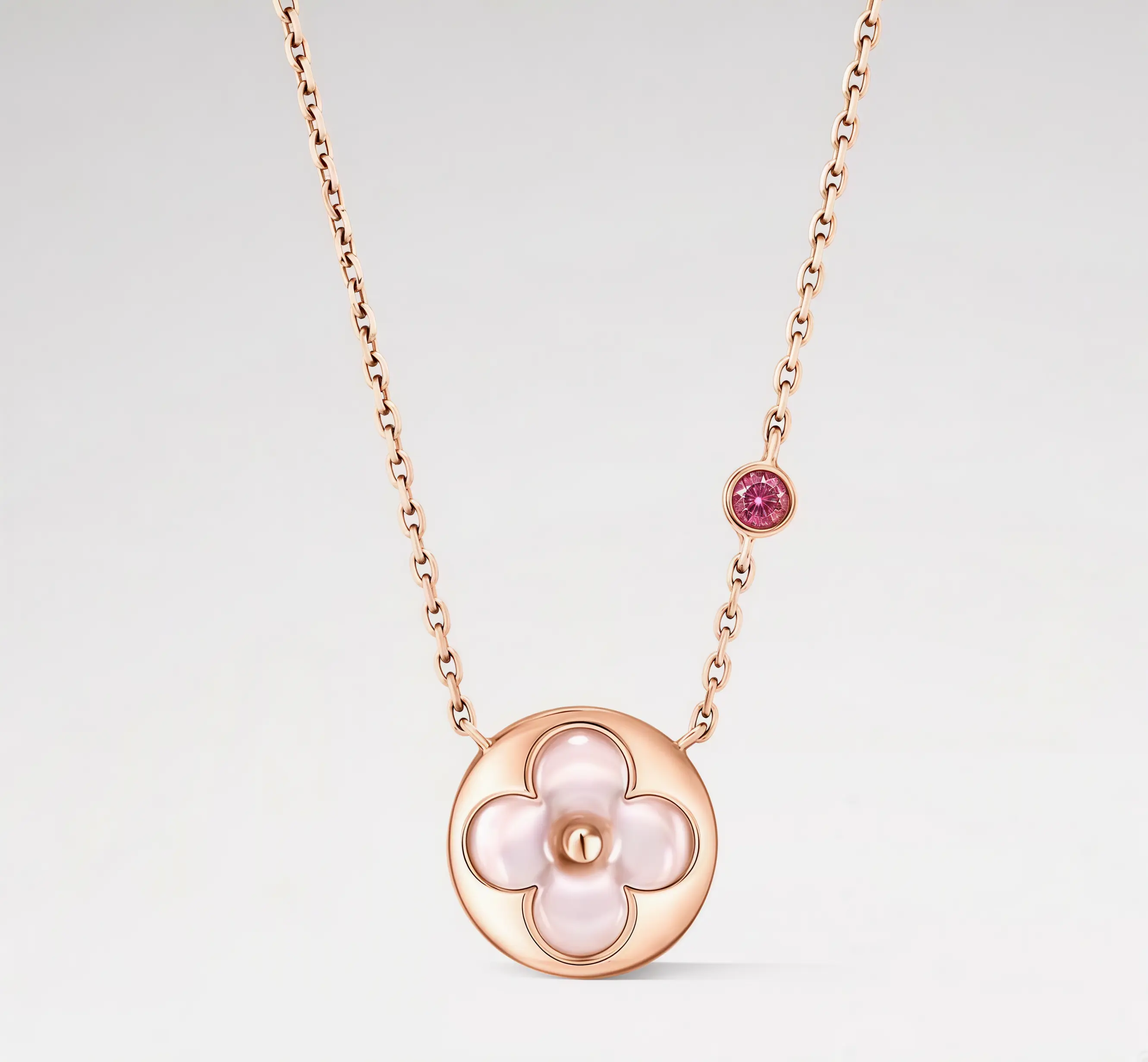 Pre-owned Louis Vuitton Color Blossom BB Sun Pendant Pink Gold, pink Mother of Pearl, pink Sapphire, Non Complete Set